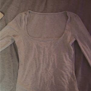 Square neck long sleeved crop top